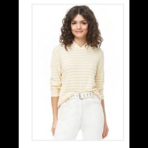 Yellow stripped thin ribbed long sleeve shirt